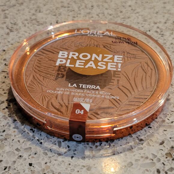 1 L'Oréal BRONZE PLEASE! Sun Powder Bronzer Face & Body LA TERRA 04✨️NEW✨️ - Picture 4 of 5